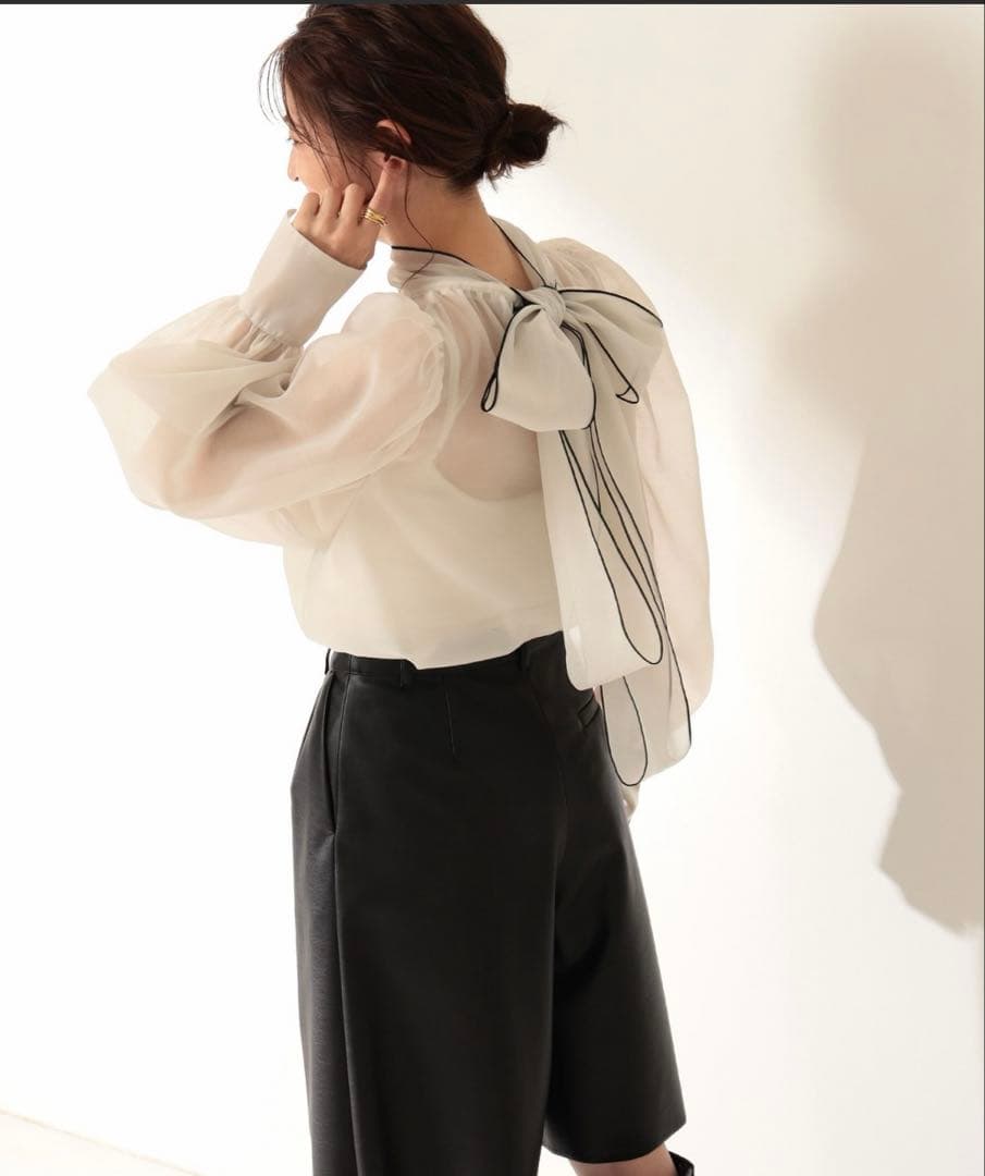 サムライク！【美品】ビームス　オーガンジー リボンブラウス　セレモニー