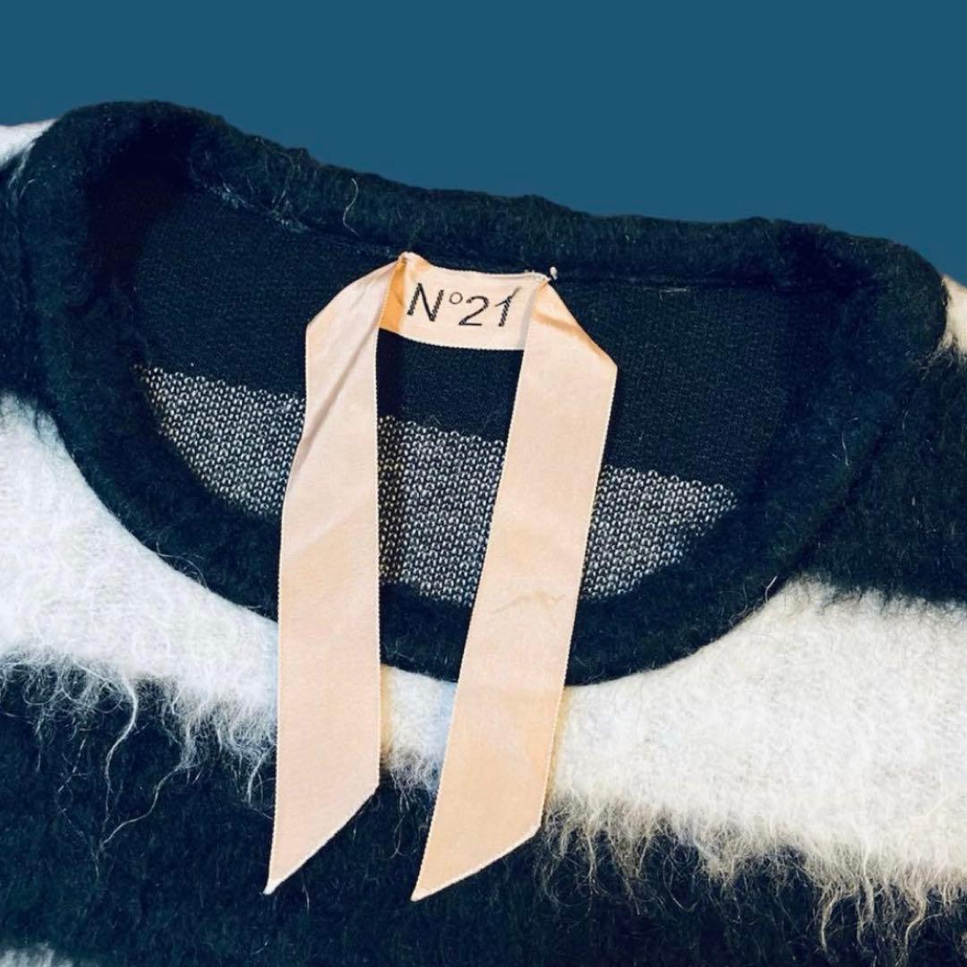 【美品】N°21 ヌメロ ヴェントゥーノ　ボーダーフェザーニット