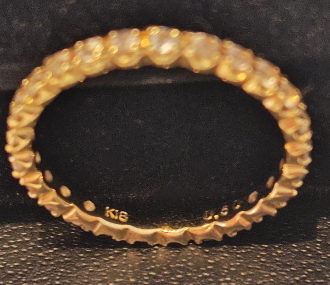 K18YG ホワイトサファイア 0.5ct フルエタニティリング 8.5号