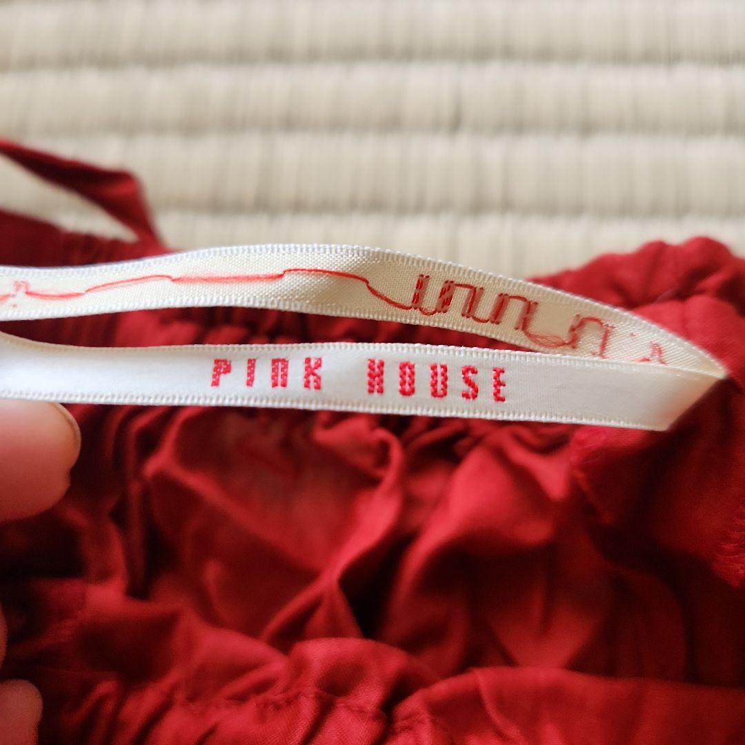 PINK HOUSE 赤 フリル ワンピース