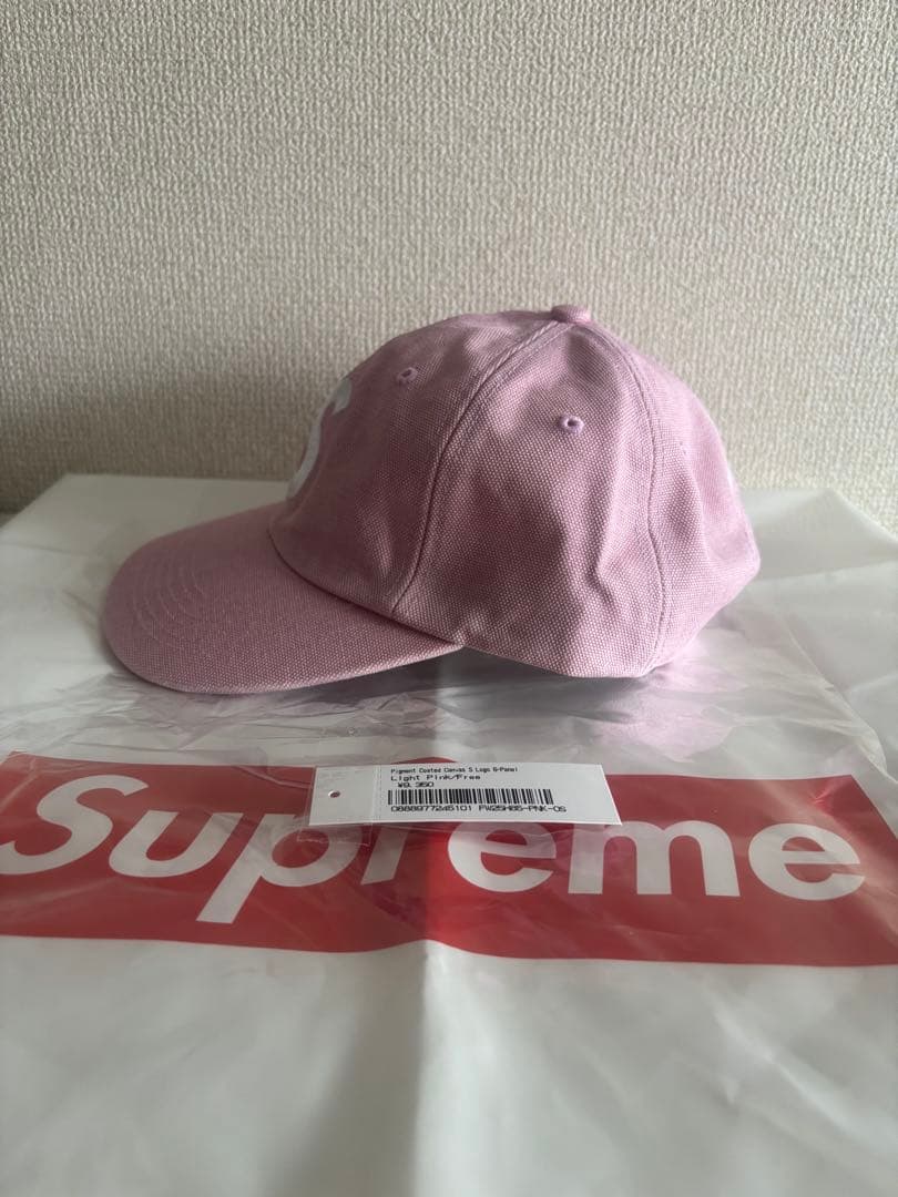25fw supreme キャップ Sロゴ Light Pink ピンク