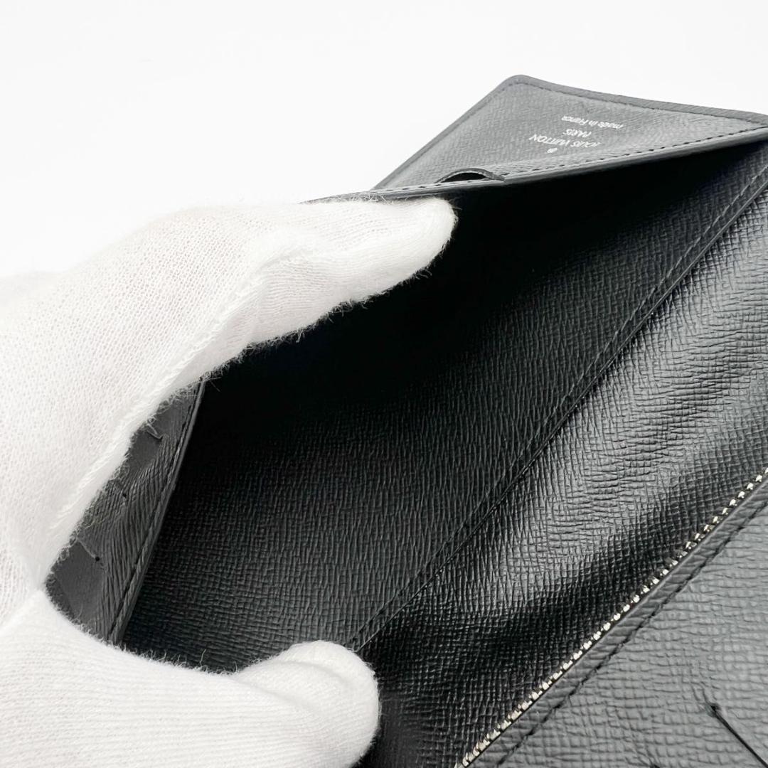 【美品】新型 ヴィトン タイガ ポルトフォイユ ブラザ 長財布 黒 M30501