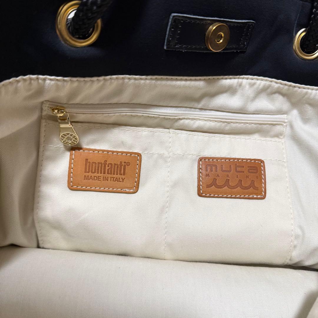 【mutaMARINE×bonfanti】希少　コラボ　ロープトートバッグ　ロゴ