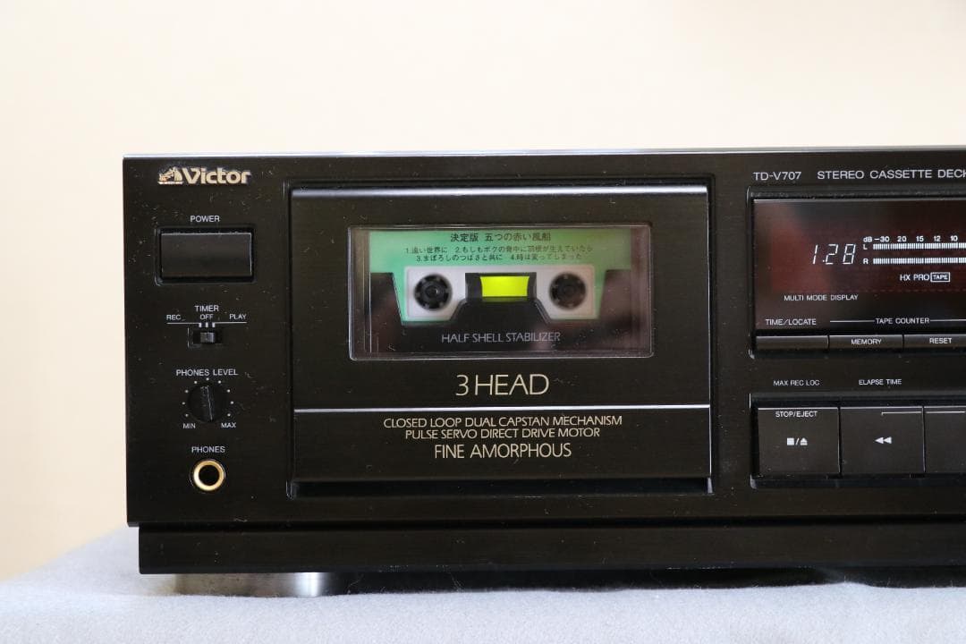 Victor TD-V707 カセットデッキ動作するジャンク