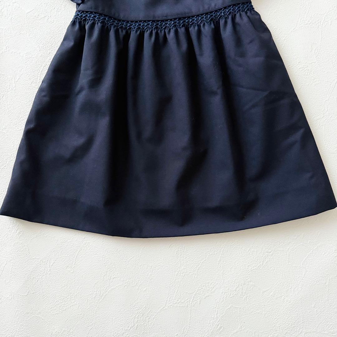 2544Z 訳ありファミリア 現行販売中 刺繍フォーマルワンピース白襟 90cm