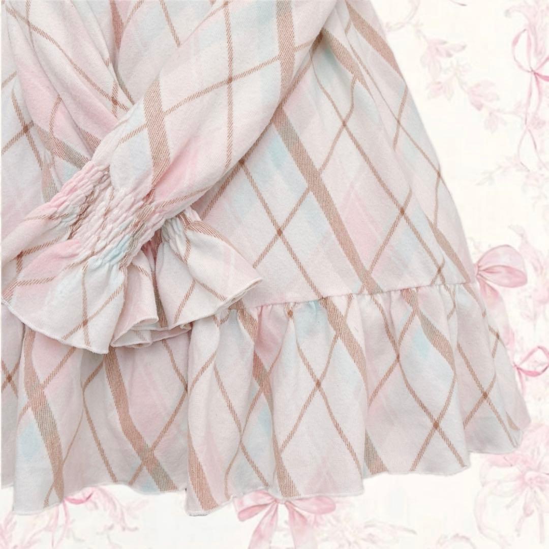 希少 y2k LIZ LISAシャーリングチェック ワンピース 姫カジ 起毛