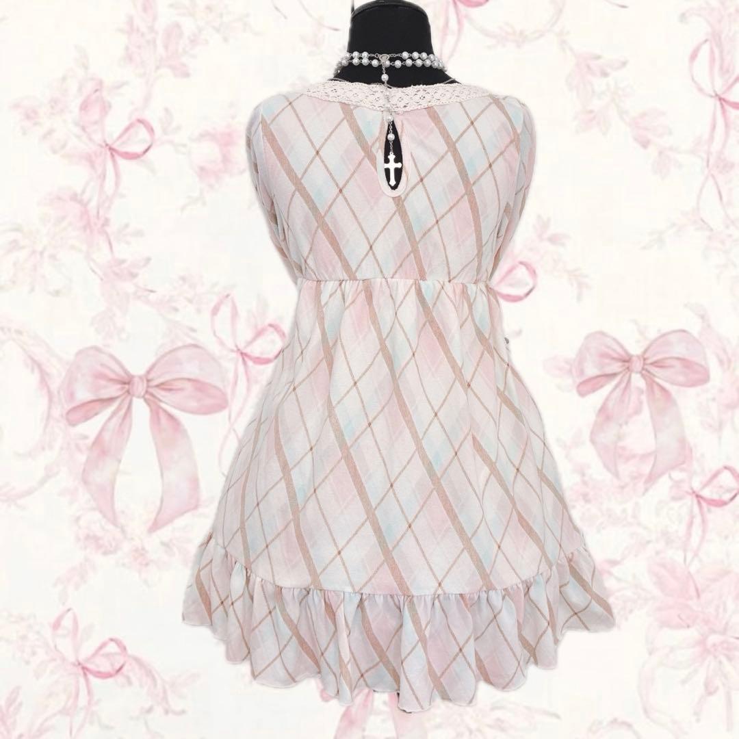 希少 y2k LIZ LISAシャーリングチェック ワンピース 姫カジ 起毛