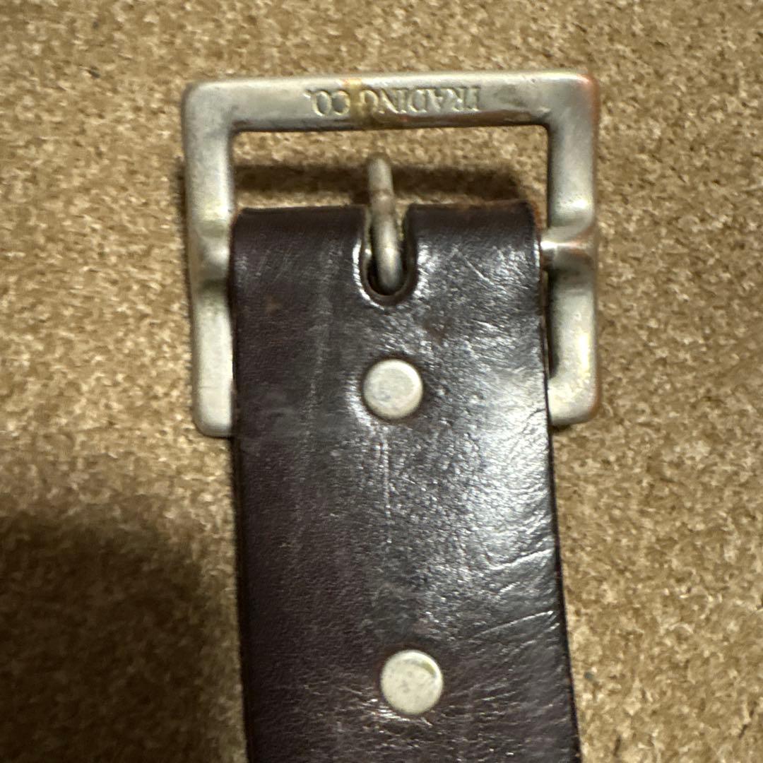 34inch HTC ウイング レザー スタッズベルト　茶芯　ブラック