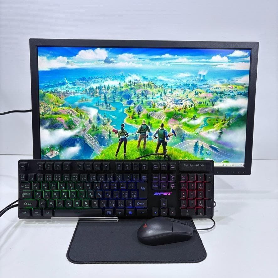 ASUS24型75Hz液晶モニター他 ゲーミングPC用の周辺機器4点セット