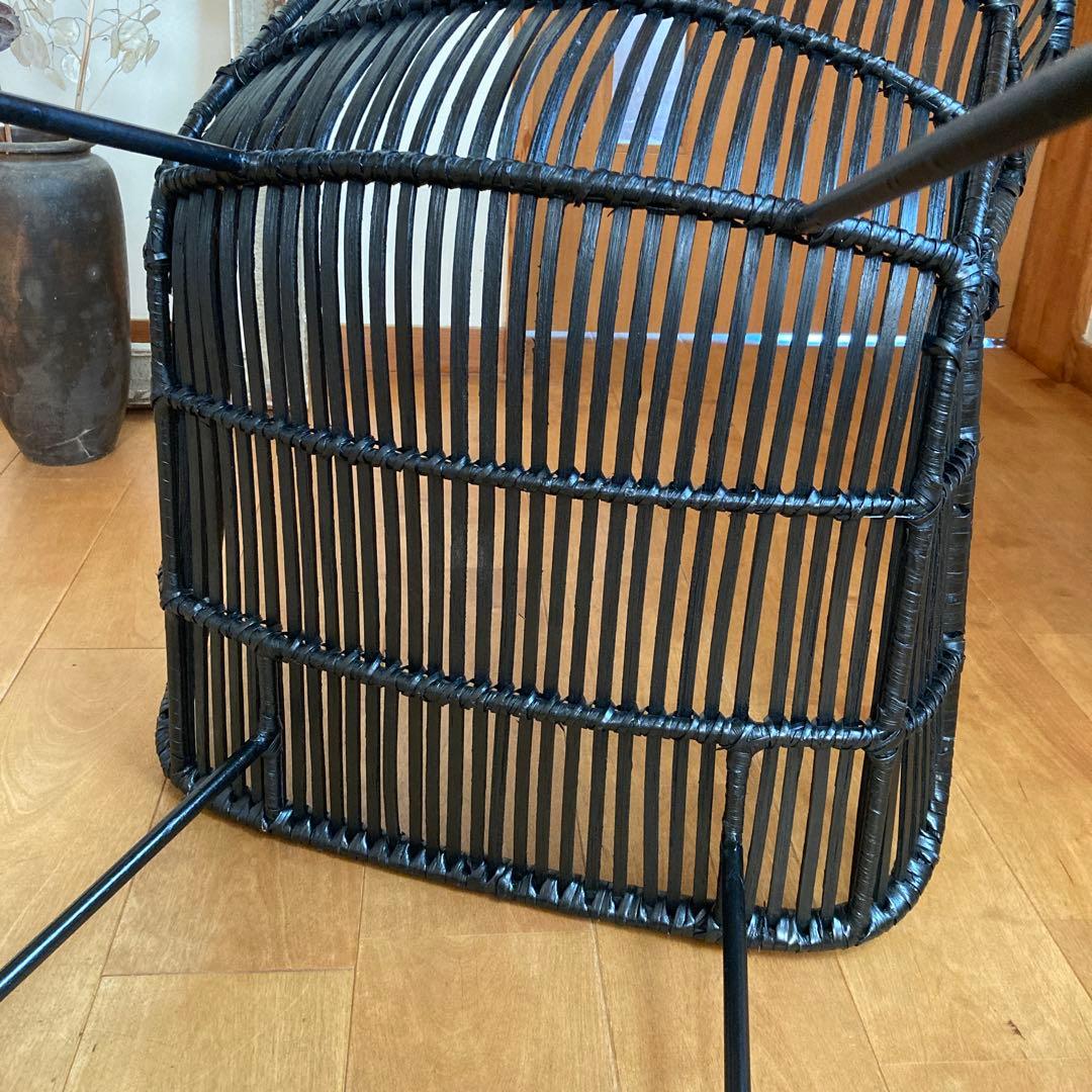 デザイナーズチェア　椅子　北欧　アイアン脚　バンブー　竹　ラタン風　モデルルーム