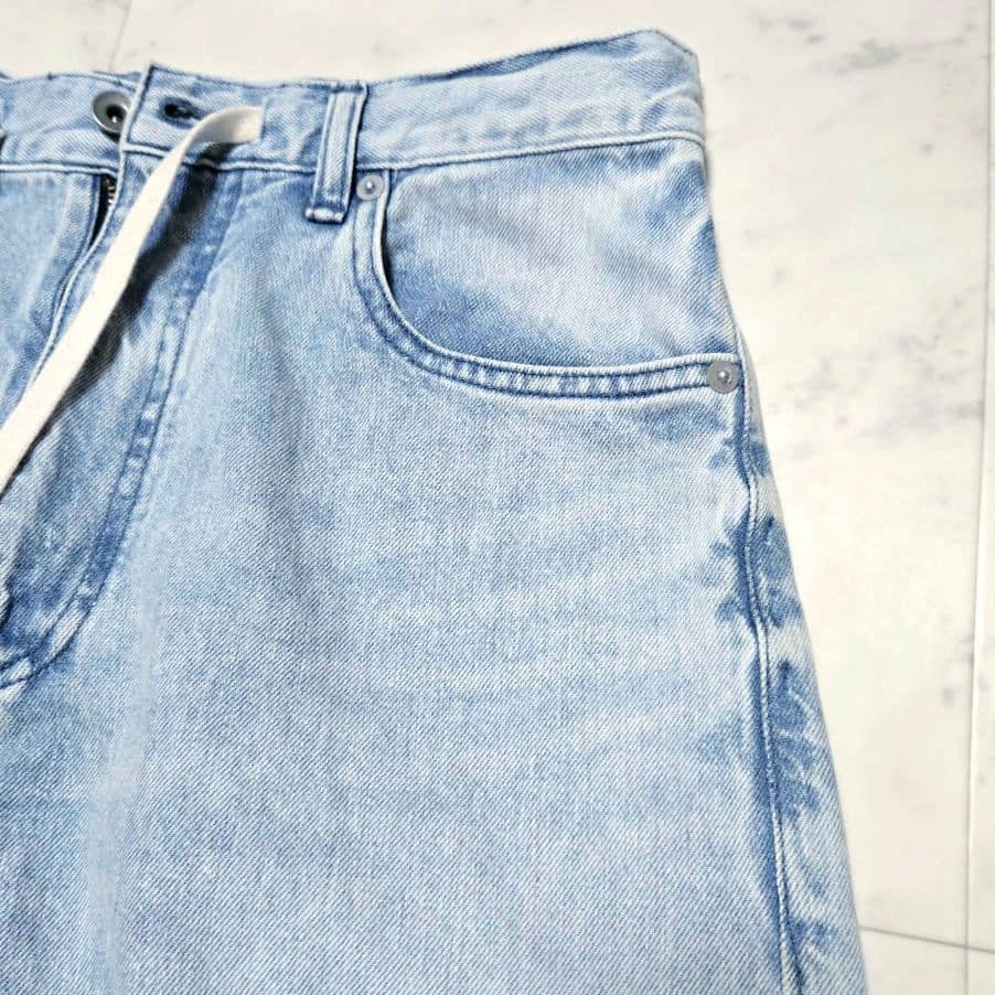 【美品】Whim Gazette ★ ドロストデニムパンツ ワイドデニム 38