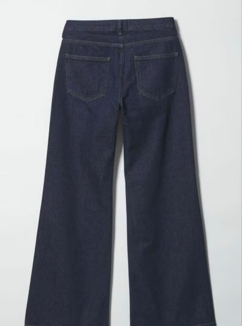 ダークブルーワイドレッグデニム