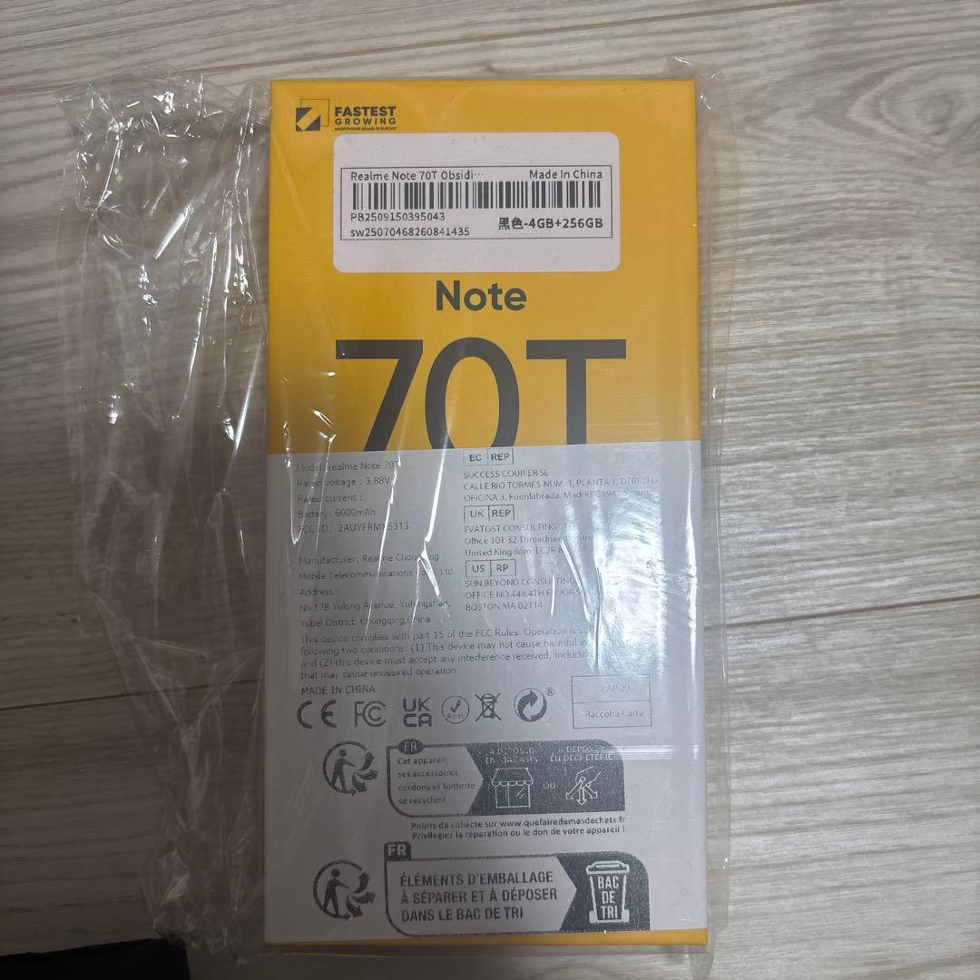 Realme note 70T 4GB/256GB ブラック