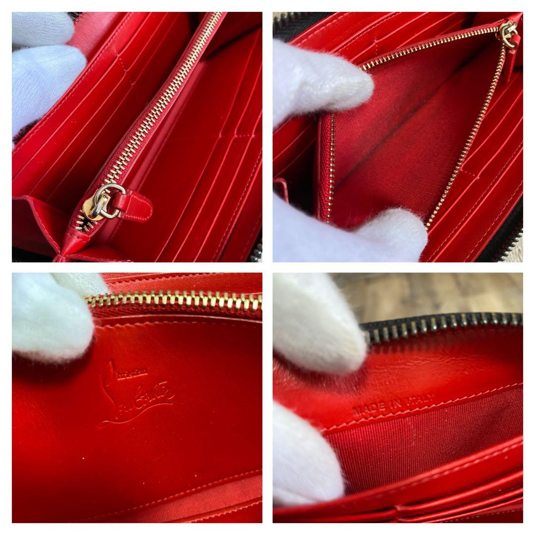 正規品☆クリスチャンルブタン スパイクスタッズ 長財布 パネトーネ ガンメタ 黒