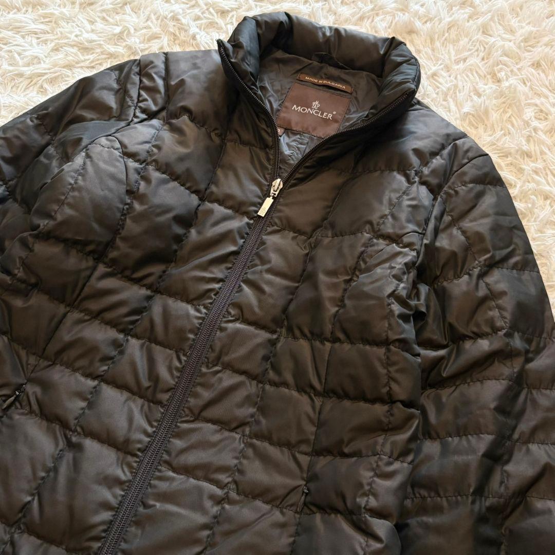 美品 モンクレール ダウンコート キルティング 茶タグ ブルガリア製