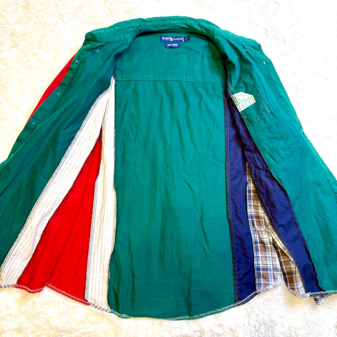 【希少】Ralph Lauren ポロベア刺繍 マルチカラー パッチワーク XL