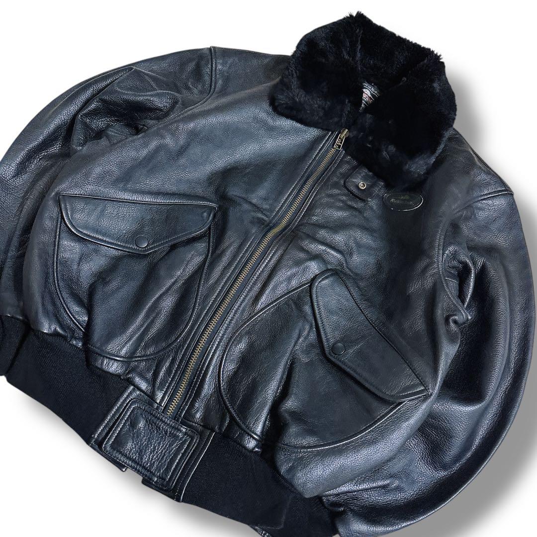 美品 KUSHITANI レザー フライトジャケット ライダースジャケット 黒