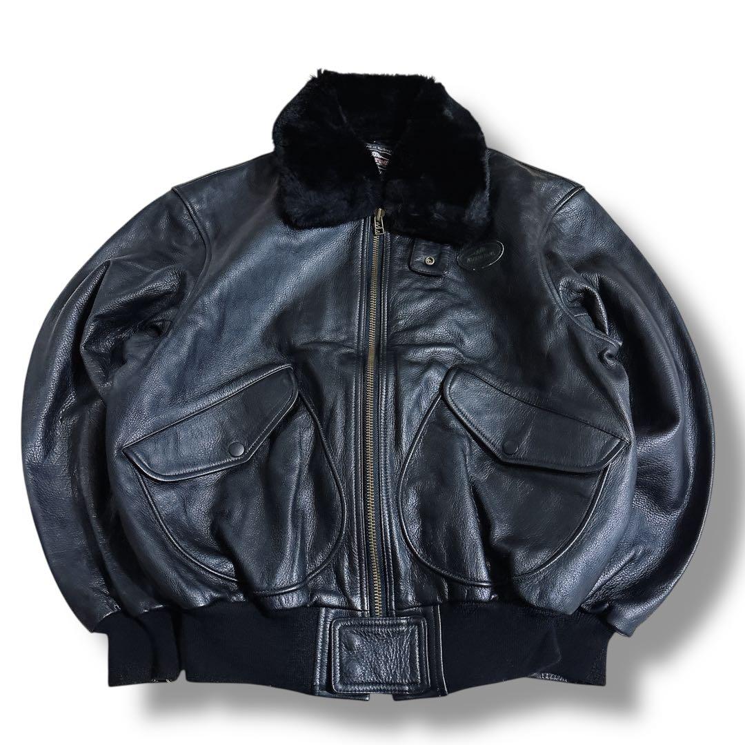 美品 KUSHITANI レザー フライトジャケット ライダースジャケット 黒