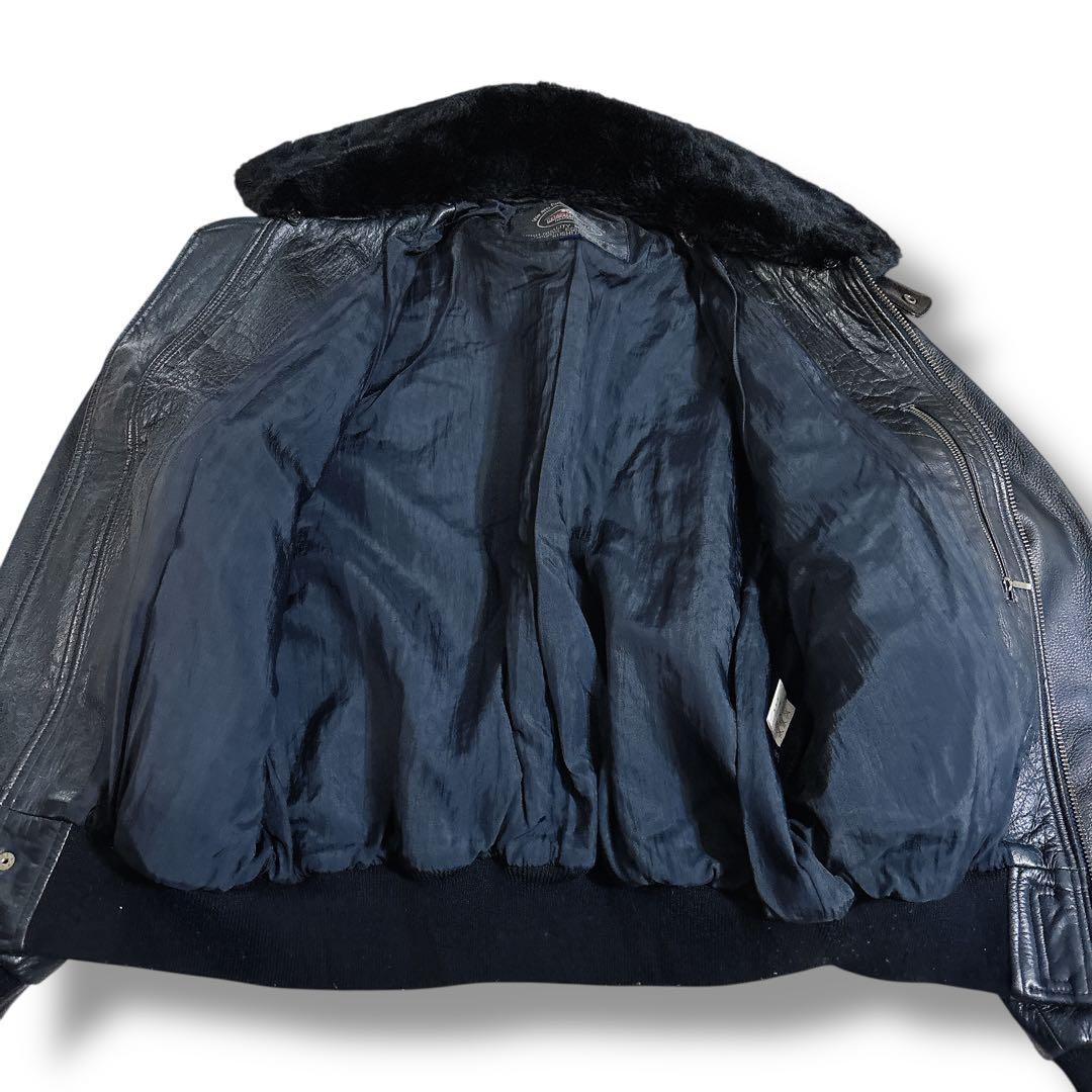 美品 KUSHITANI レザー フライトジャケット ライダースジャケット 黒