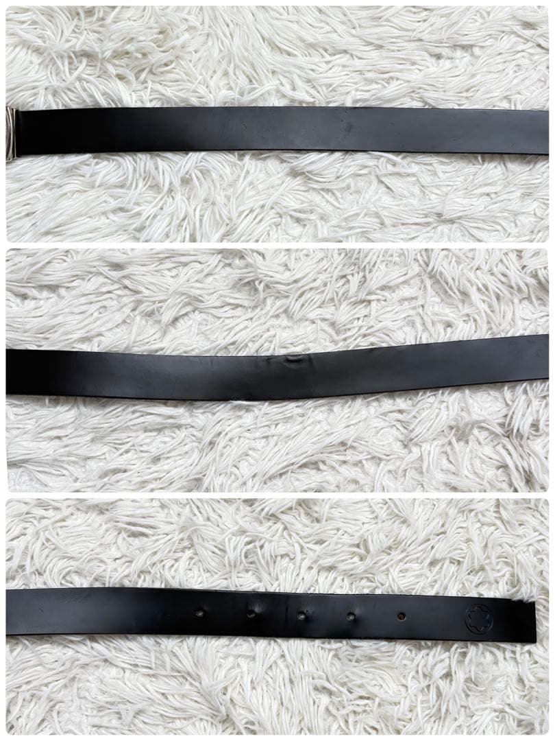 美品 モンブラン ベルト マイスターシューテック 純正ベルト　シルバー金具 黒