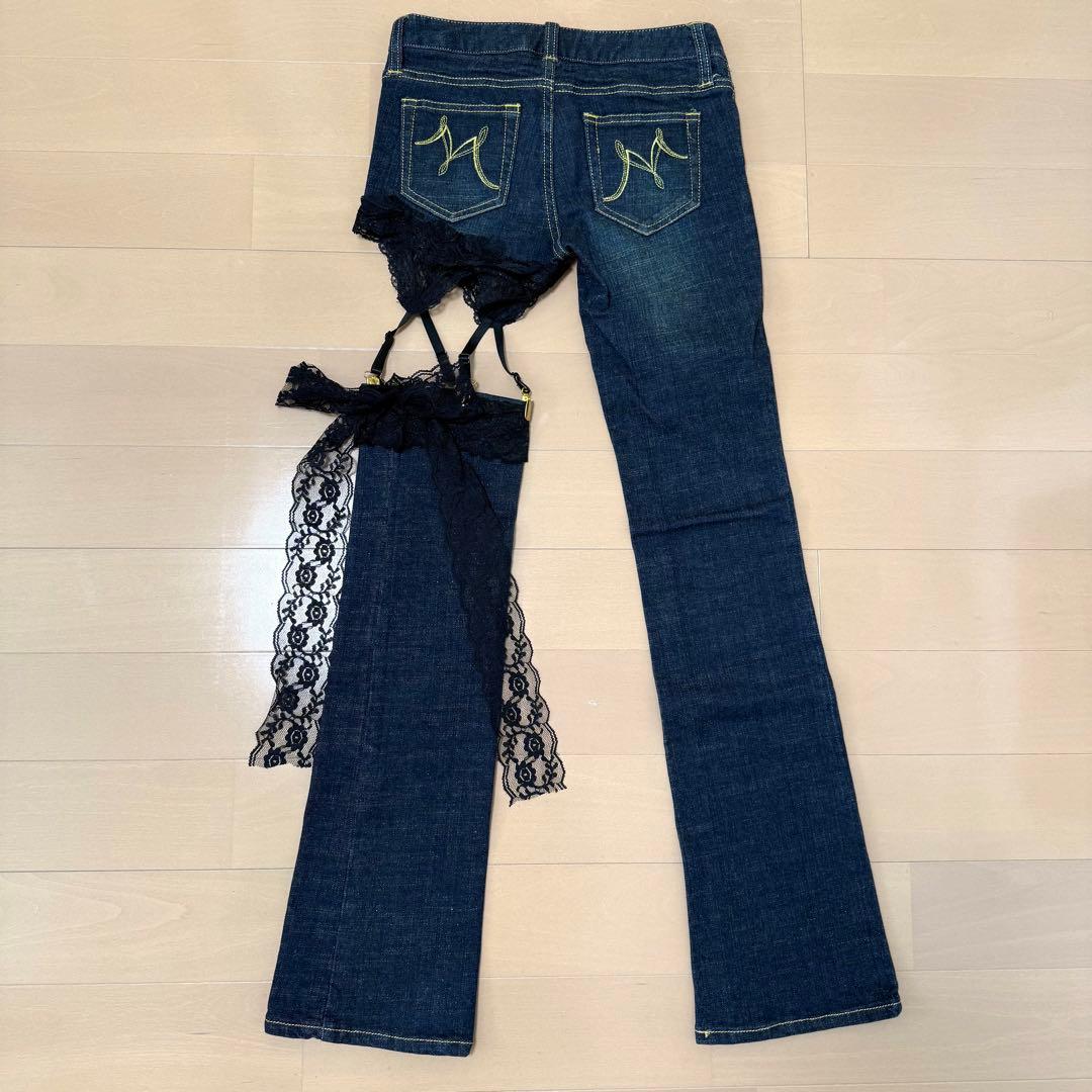 MARS sugar gloss ガーターデニム Y2K ラメ ジーンズ パンツ