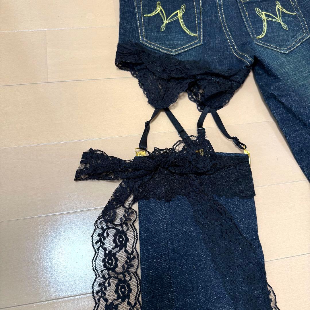 MARS sugar gloss ガーターデニム Y2K ラメ ジーンズ パンツ