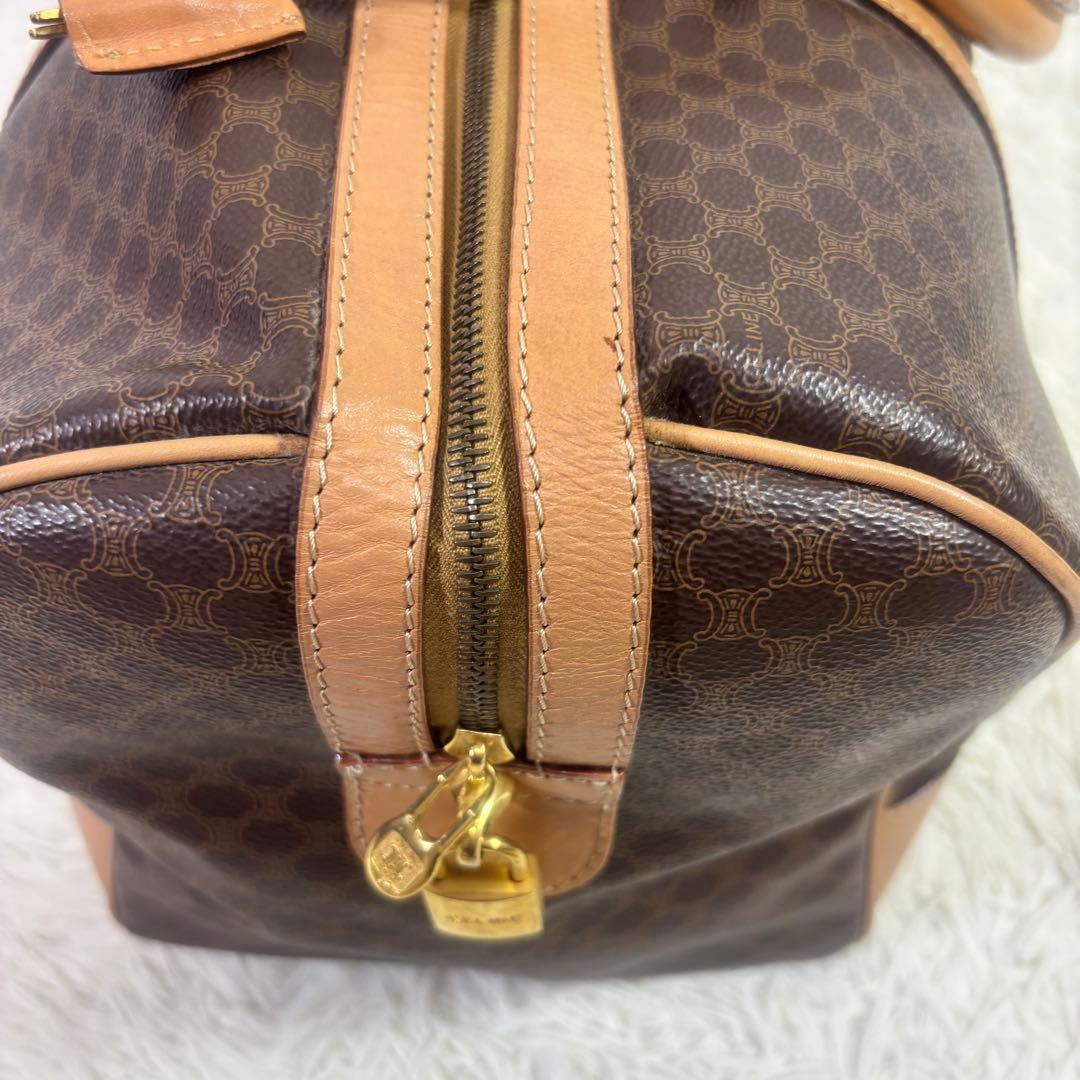 【みいい】【良品】セリーヌ　ボストンバッグ　マカダム柄　ブラウン