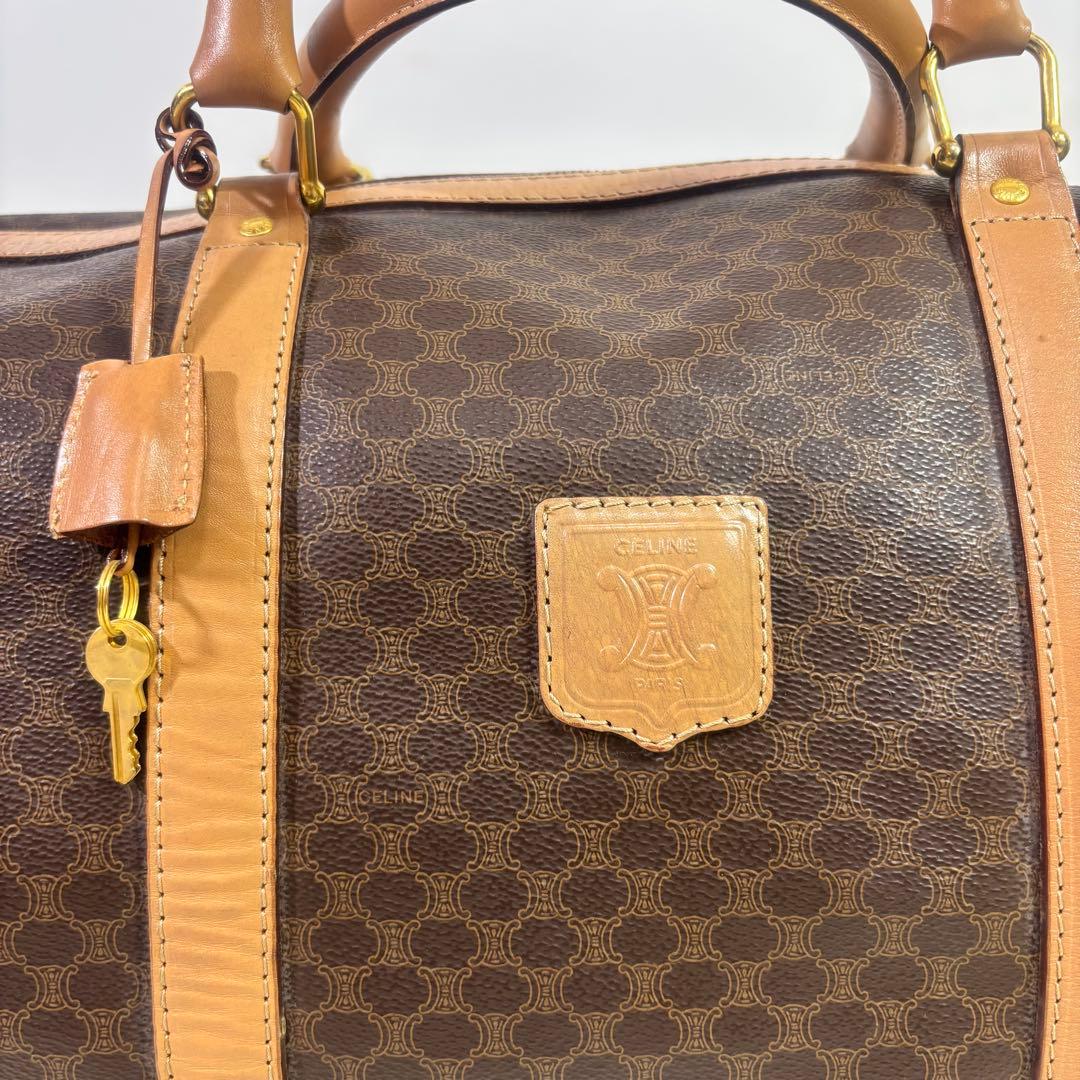 【みいい】【良品】セリーヌ　ボストンバッグ　マカダム柄　ブラウン
