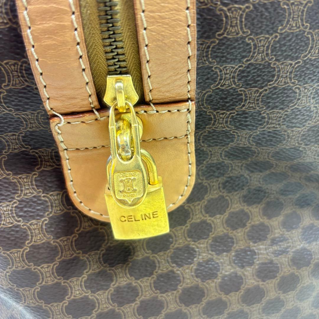 【みいい】【良品】セリーヌ　ボストンバッグ　マカダム柄　ブラウン