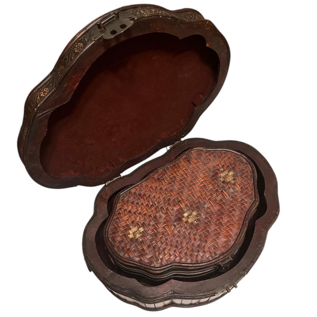 アンティーク雑貨 バンブー ボックス 小物入れ 木箱