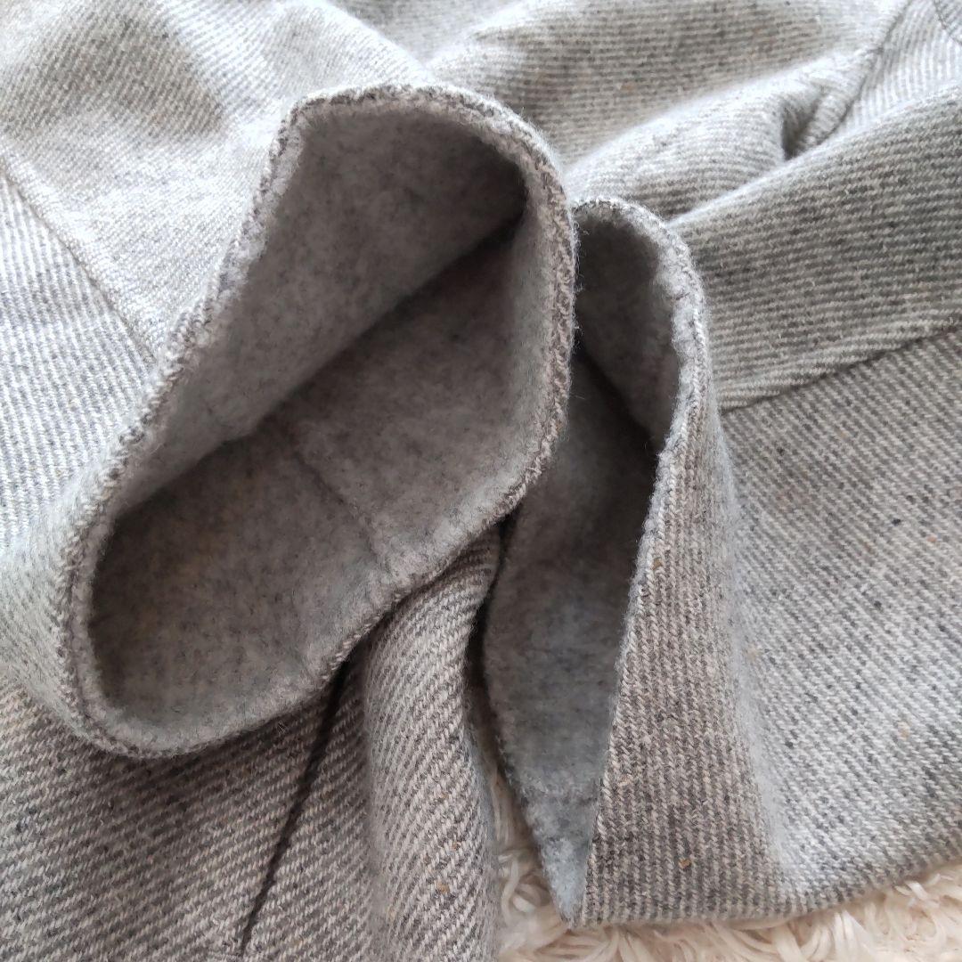 美品 21AW スタイリング シルク混 リバーウールロングダッフルコート グレー