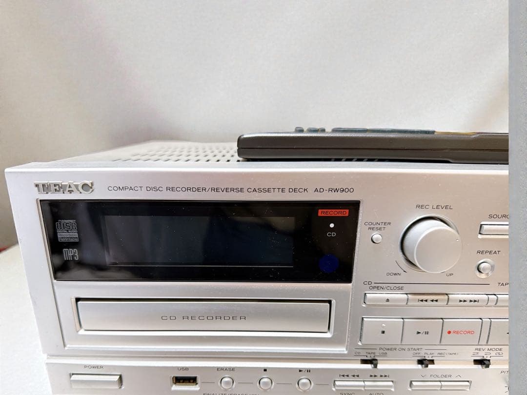 【美品】TEAC AD-RW900 CDカセットレコーダー リモコン付き