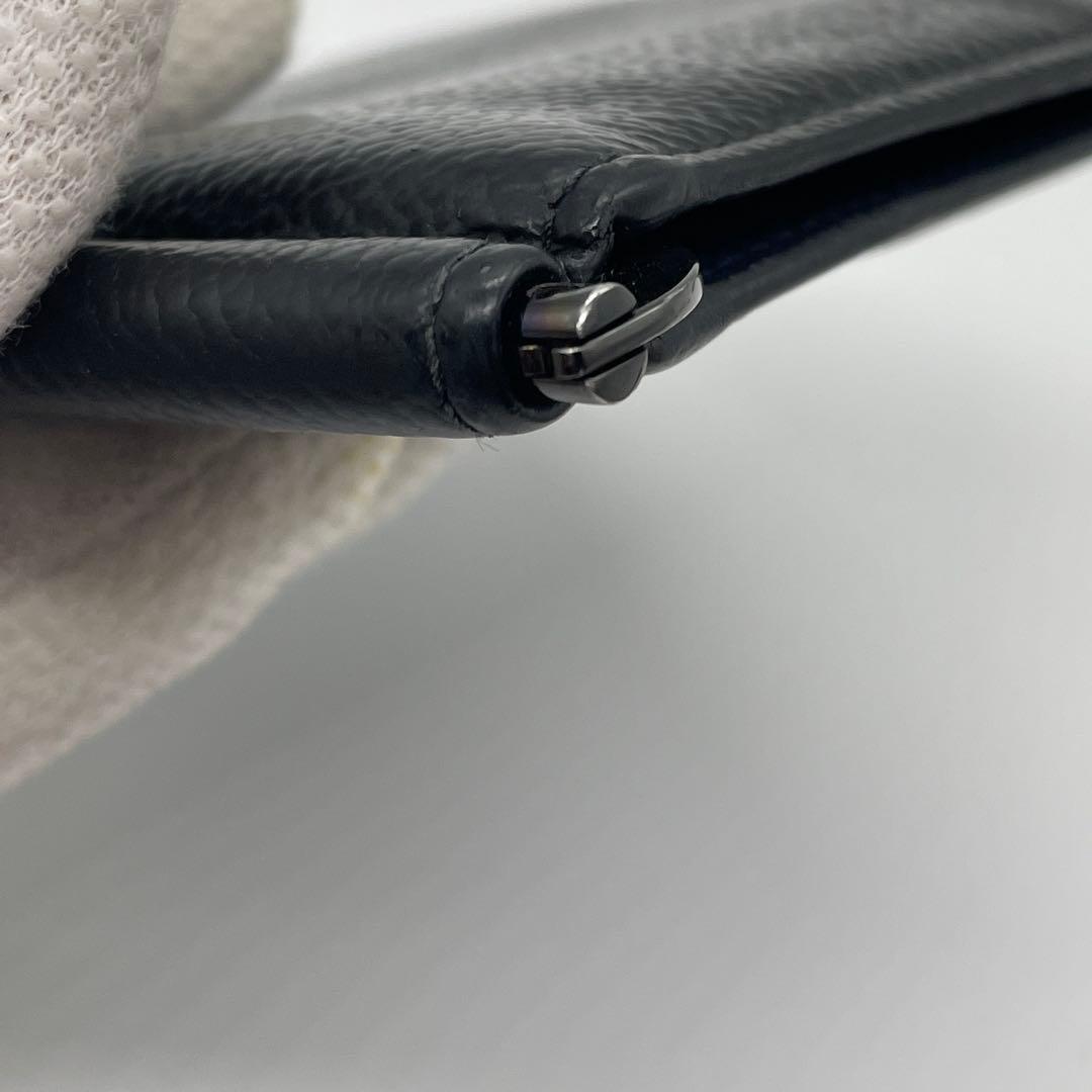 PRADA プラダ マネークリップ 折り財布 ロゴ金具 ブラック ネイビー