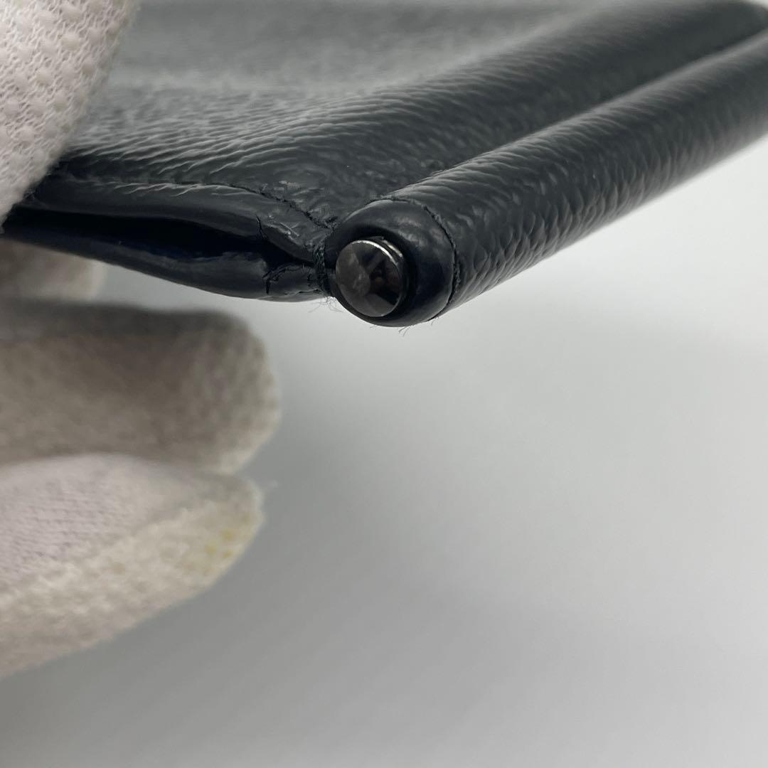 PRADA プラダ マネークリップ 折り財布 ロゴ金具 ブラック ネイビー