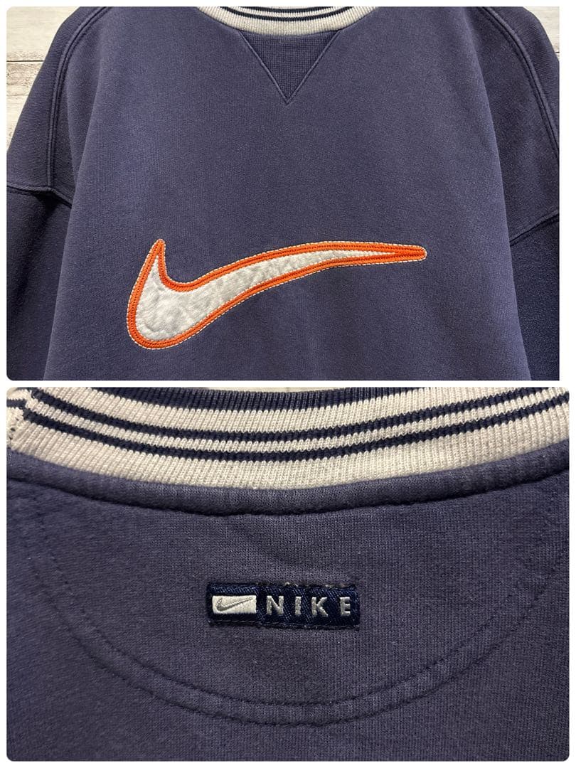 【即完売モデル】ナイキ☆ビック刺繍ロゴ　白タグ　人気デザイン　スウェット