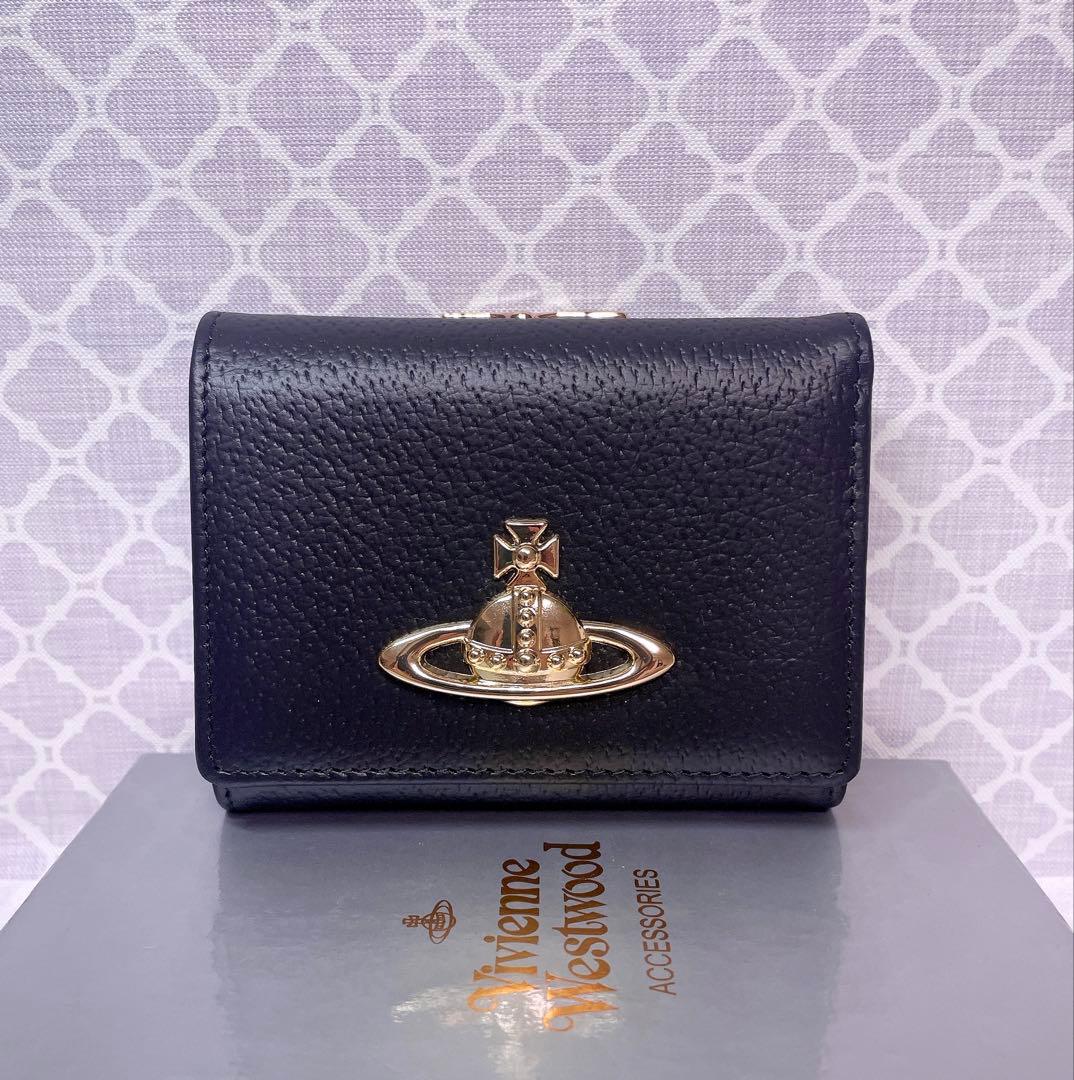 【最新☆新品】ヴィヴィアン・ウエストウッド　三つ折り財布 ブラック