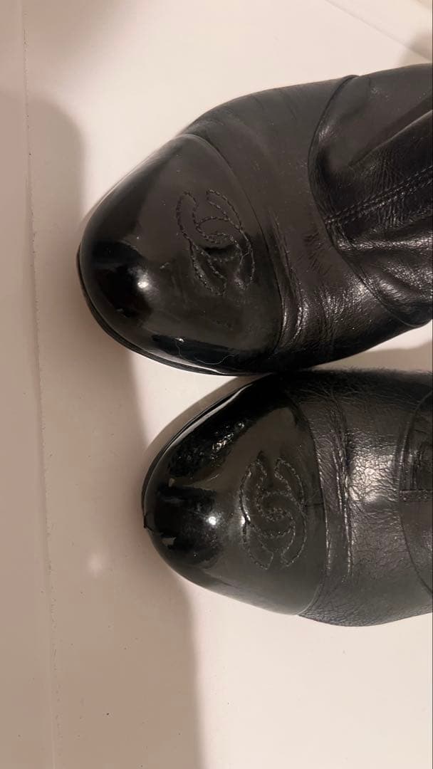 へ*可様 シャネルショートブーツ 黒