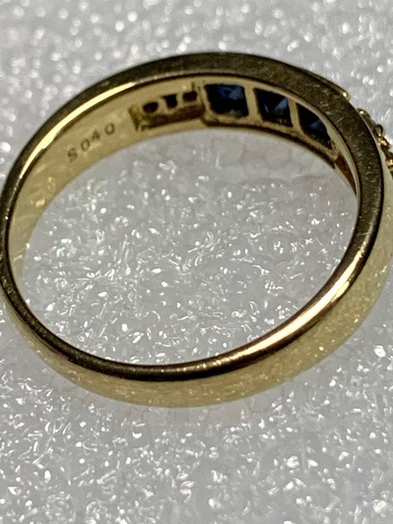 K18 サファイア0.4ct ダイヤモンド0.06ct リング