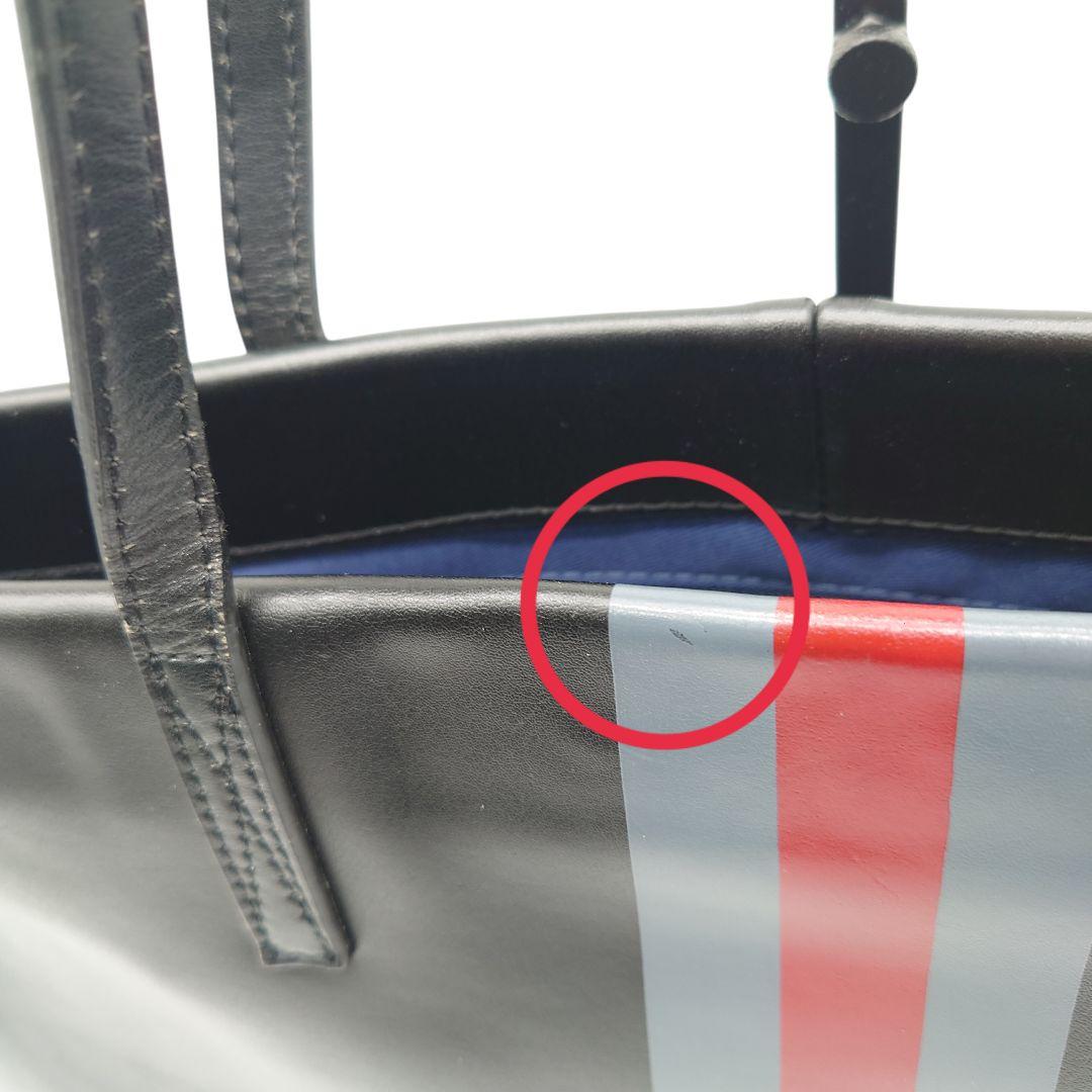 ラブレス　LOVELESS　レザー　トートバッグ　　ストライプ　黒　ナイト　騎士