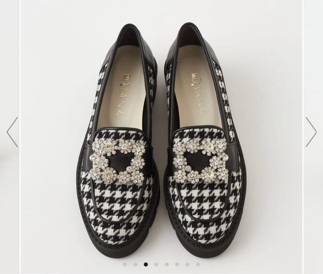 ダイアナ DIANA ローファー 新作 2025 千鳥柄 ビジュー 可愛い 秋冬