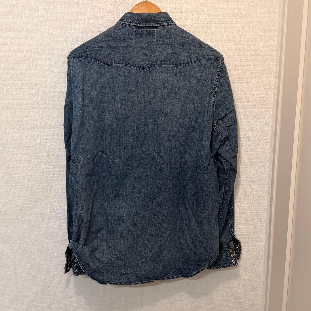 RRL ダブルアールエル デニム ウエスタンシャツ 長袖 コンチョボタン　XL