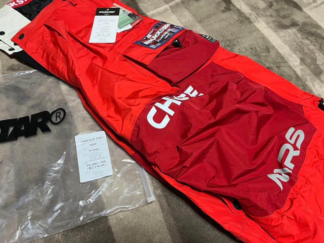 即納　新作　MTN マウンテンロックスター　パラシュートパンツ　XL