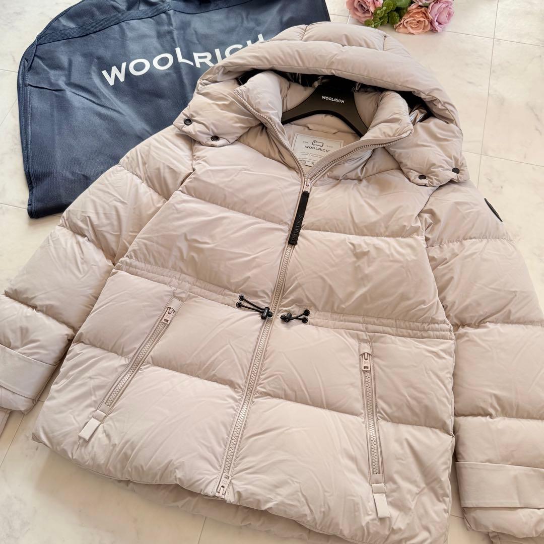 未使用級★WOOLRICH マットストレッチ パファージャケットダウン トープ