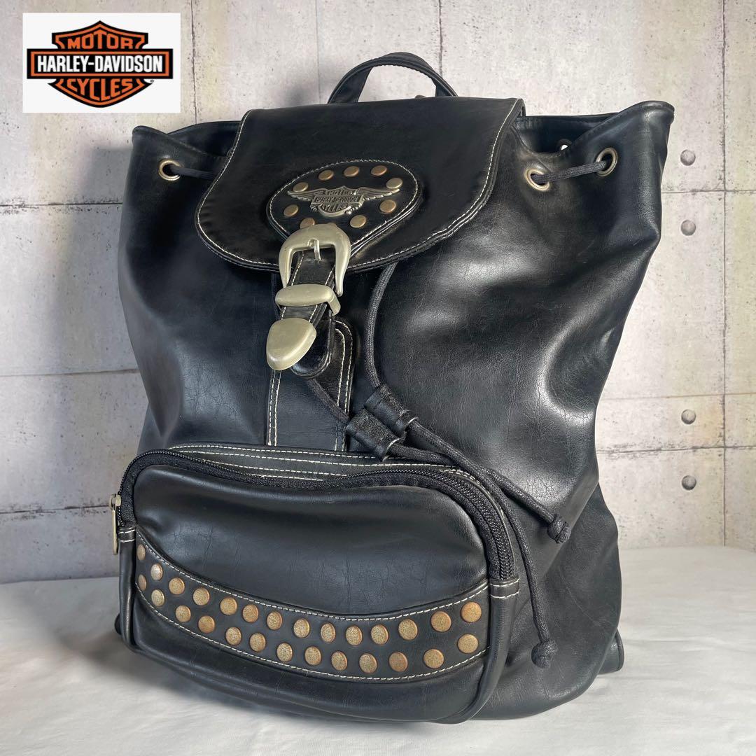 にゃん子商店☆。ハーレーダビッドソン　レザー　巾着　リュック　バックパック