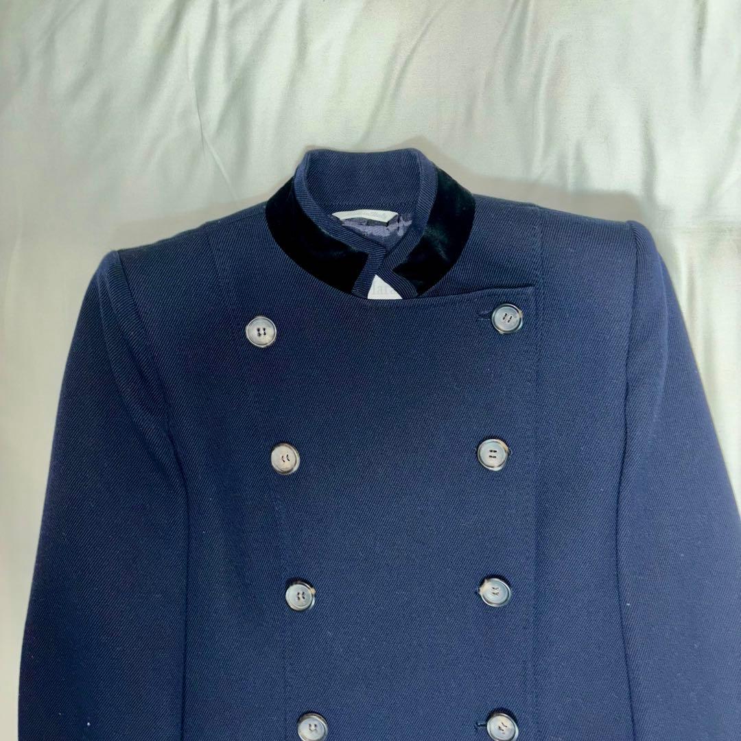 【美品】マックスマーラ ツイル生地 セットアップ 紺 L相当 ジャケット パンツ