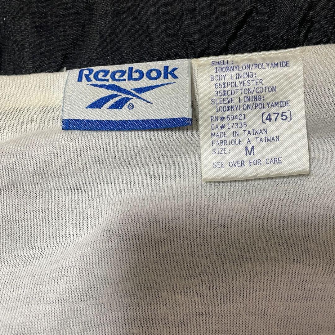激レア90sReebokナイロンジャケット バックロゴ刺繍ロゴ古着ヴィンテージ