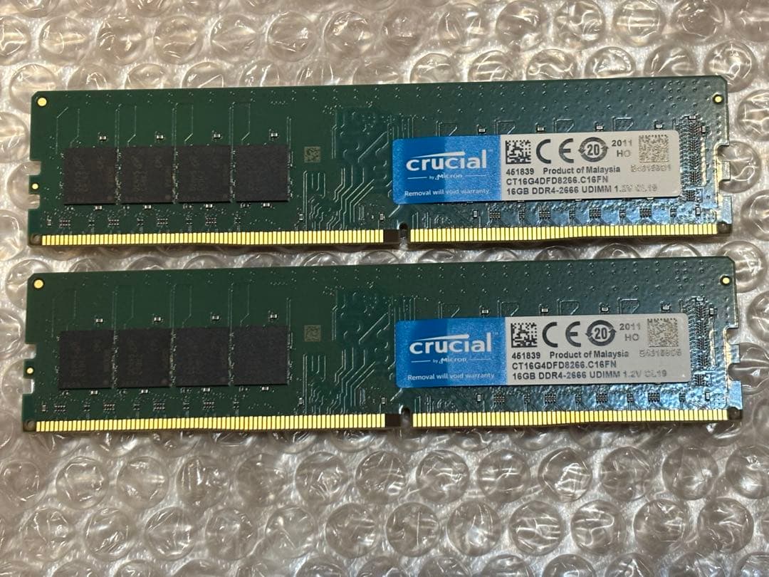 Crucial PC4 メモリ 16GB DDR4 2666 2枚　計32GB