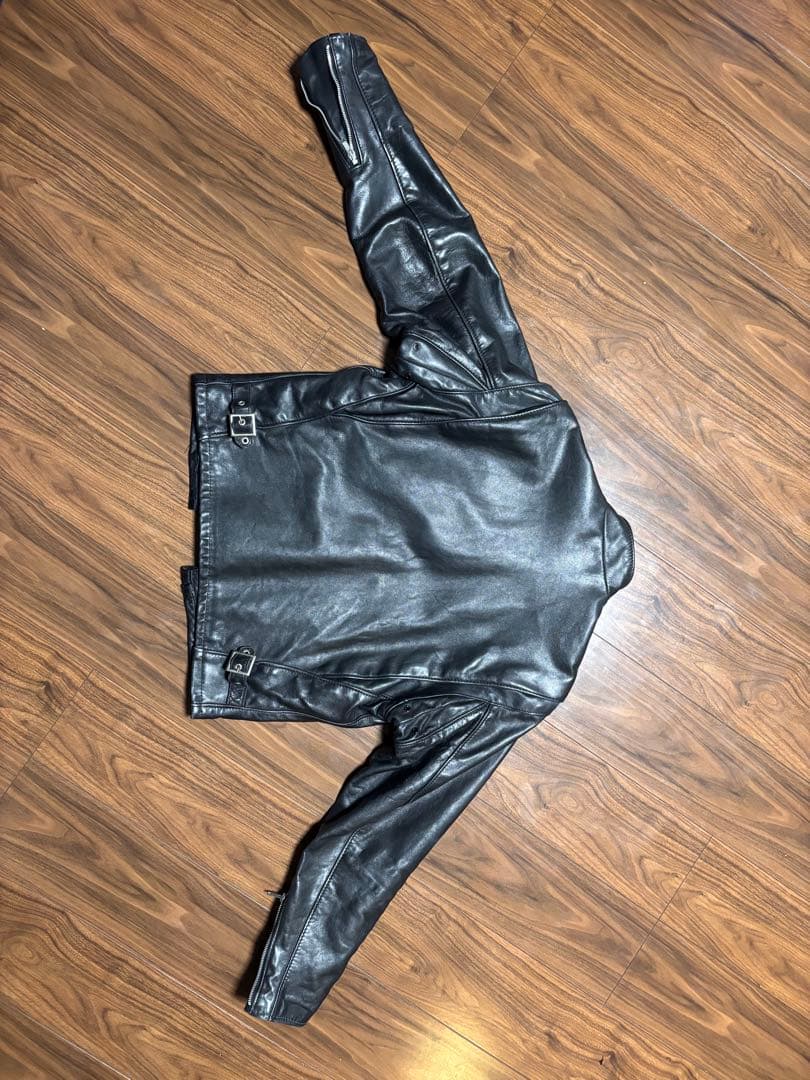 SCHOTTショット☆本革レザーライダースジャケット３６シングルメンズ黒USA製