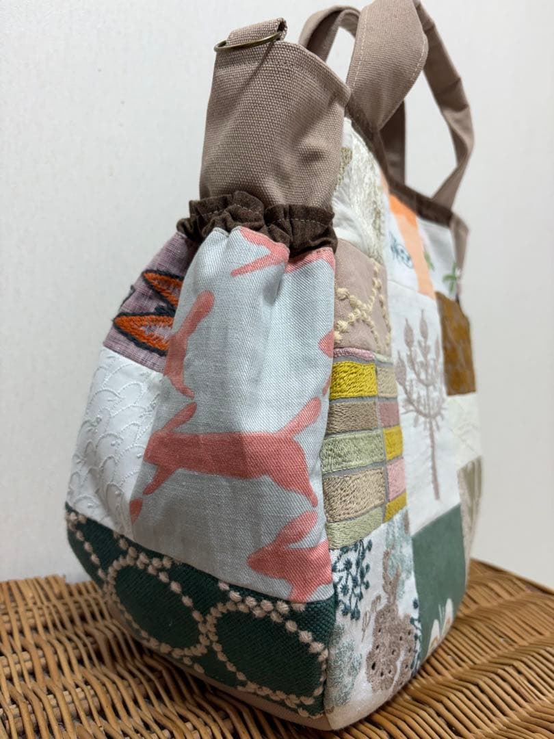 ミナペルホネン＊パッチギャザポケバッグ✂️ハンドメイド⚠️ワケあり