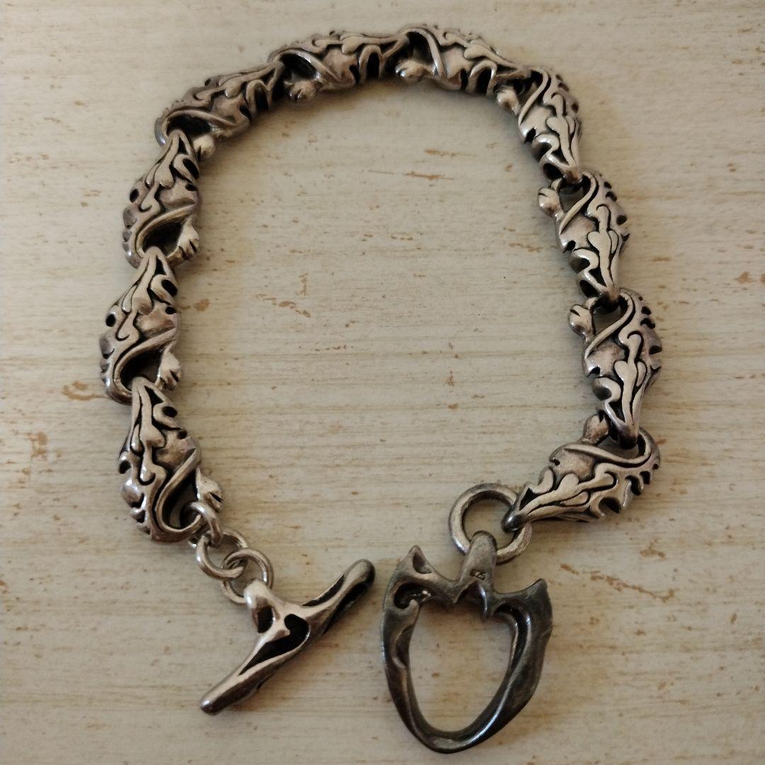 シルバー装飾的リンクチェーンブレスレット